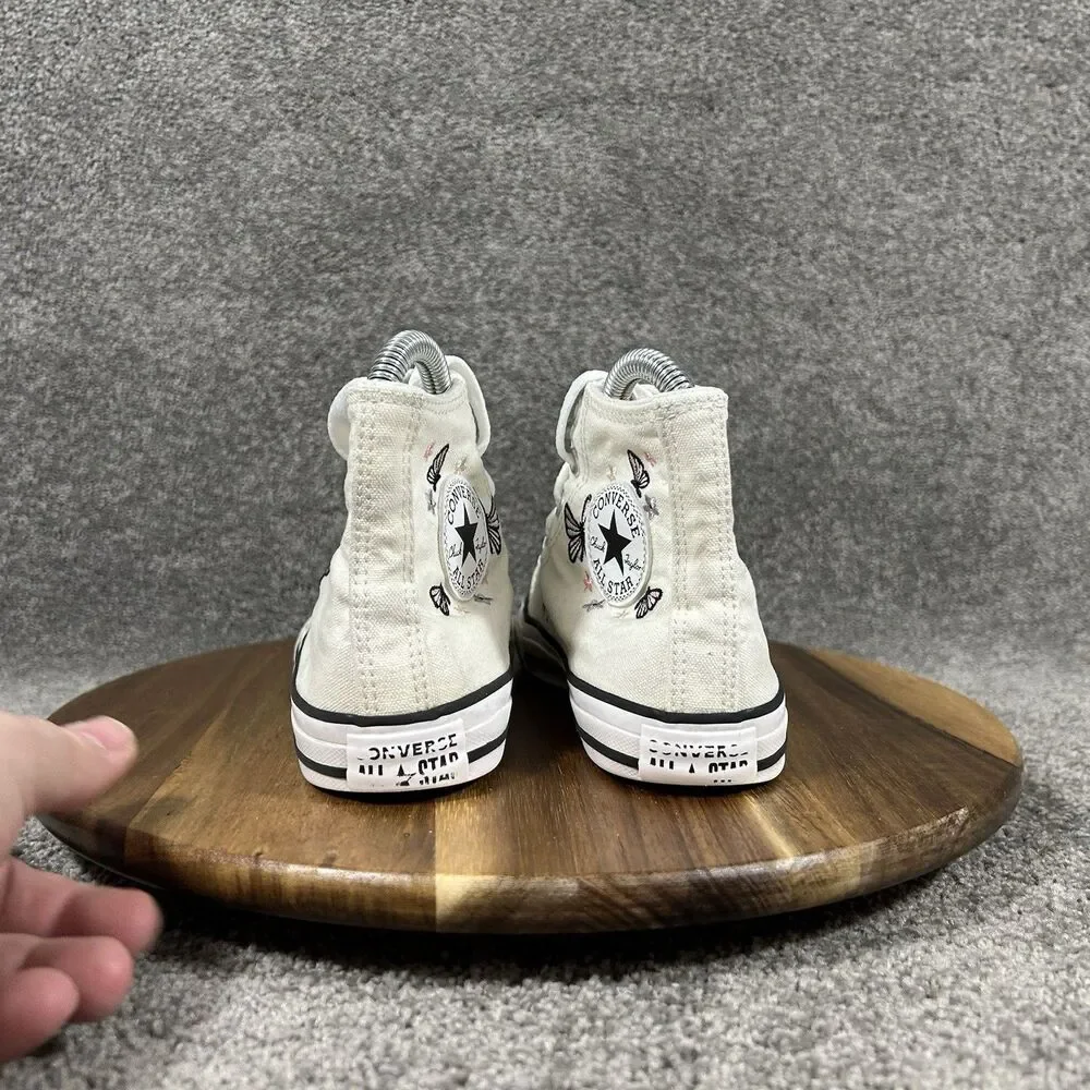 Converse Chuck Taylor All Star A08739F Kids Size 2 White Butterfly Shoes Used